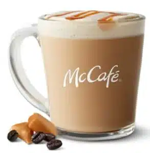 McDonald's Caramel Macchiato, a rich and smooth espresso drink with creamy milk and caramel drizzle