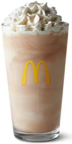 McDonald's Chocolate Shake, a creamy milkshake made with chocolate syrup and topped with whipped cream