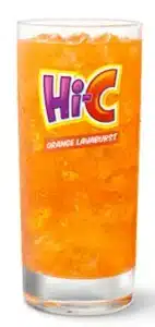 McDonald's Hi-C Orange Lavaburst, a sweet and tangy citrus-flavored fruit drink served chilled