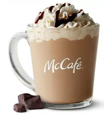 McDonald's Hot Chocolate, a rich and creamy chocolate drink topped with whipped cream