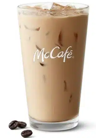 McDonald's Iced Latte, a chilled espresso drink with cold milk and ice