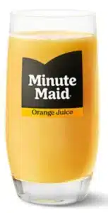 McDonald's Minute Maid Premium Orange Juice, a refreshing, 100% pure orange juice packed with vitamin C