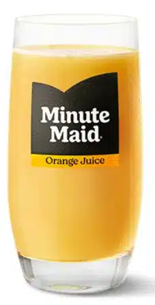 McDonald's Minute Maid Premium Orange Juice, a refreshing, 100% pure orange juice packed with vitamin C