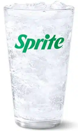 McDonald's Sprite, a crisp and refreshing lemon-lime soft drink served chilled over ice