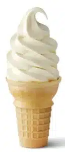 McDonald's Vanilla Cone, a classic soft-serve ice cream cone with creamy vanilla flavor